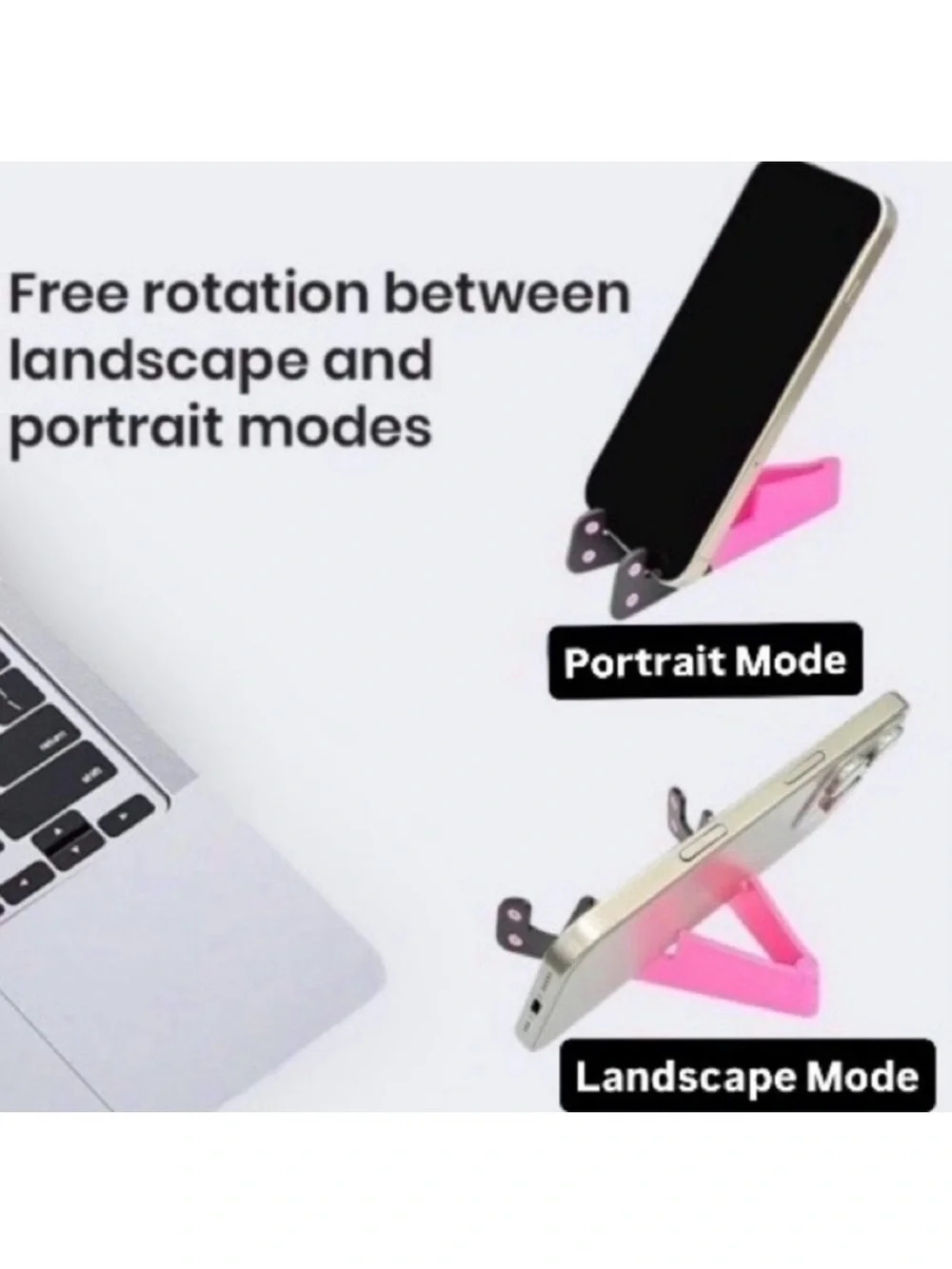 New Pack of 4 Universal Folding Phone Stands in Black, White, Yellow, & Green